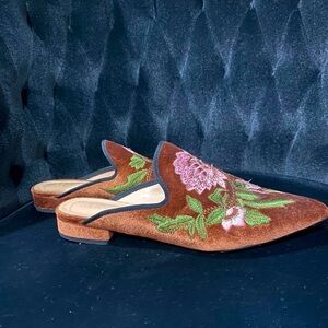 Mavirs - Embroidered Rose Loafers